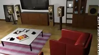 كلبة أنيمي قرنية ركوب القضيب الدهون