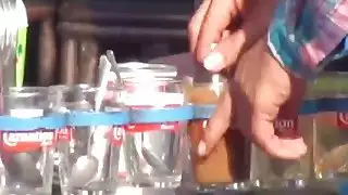 وقحة الآسيوية يحصل حلق كس محشوة الديك