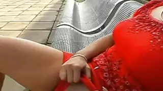 Hotty هو الرياء لها gazoo مثير في الهواء الطلق