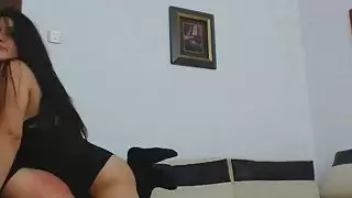مثليات يلهون في غرفة المعيشة الخاصة بهم