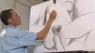 الفنان الألماني الملاعين موديلاته شقراء. مشعرات