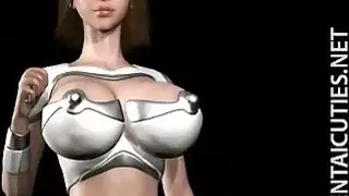 يتم تقييد Hottie 3D أنيمي الرقيق