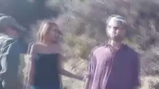 ضابط كبير ديك الحدود سرق امرأة سمراء المتجولون العصير كس