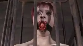 محشوة القحبة مفعم بالحيوية داخل القفص الصغرى