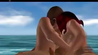 الثلاثي الساخنة على الشاطئ