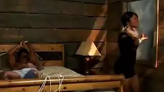 يأخذ وقحة الأبنوس الديك طويلة في الفم وجمل