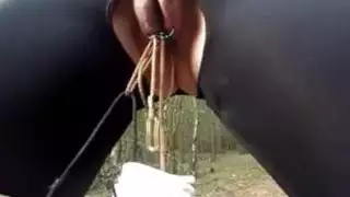 غريبة في الهواء الطلق BDSM مع مفلس العبيد بريندا