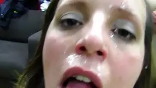 PUTA LOCURA الجبهة الحوامل الهواة تتمتع Bukkake و