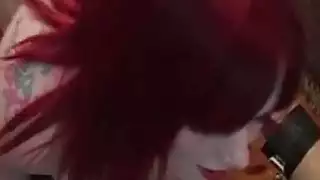أحمر الشعر BBW قضيب جلدي الملاعين لها عبودية