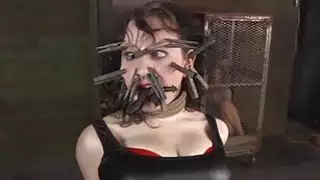 هوتي في قفص يحصل على الجلد ل wazoo لها على نحو سلس