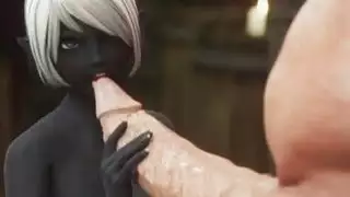 3D قبيحة الغول يدمر الفتيات قزم